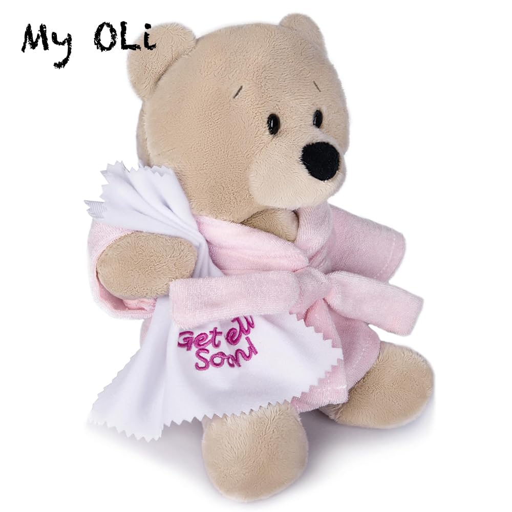 My Oli 9'' Teddy Bears Cloth Bear Stuffed Animal Plush Toys Bear Dressed In Bathrobe With Soothing Towel Get Well Soon    Sleepi