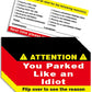 Hileapx Bad Parking Cards - 50Pcs Funny Car Accessories, 3.5"x2" Paper Cards in Red, Perfect Gift for Adults