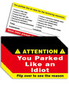 Hileapx Bad Parking Cards - 50Pcs Funny Car Accessories, 3.5"x2" Paper Cards in Red, Perfect Gift for Adults