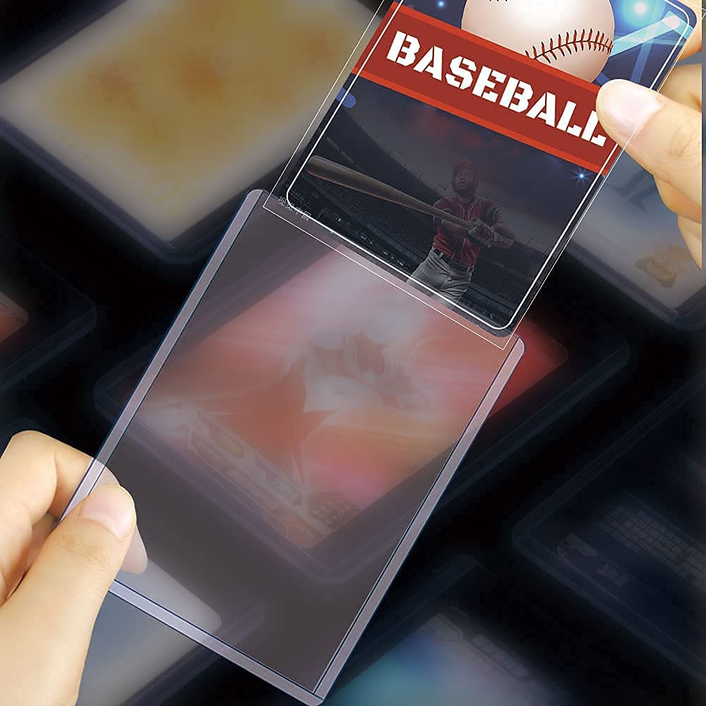 200 Ct Toploaders Cards Sleeves For Trading Cards, 3 X 4 Top Loaders Baseball Card Protectors Holder Hard Plastic Case Fit For Football, Game Card (200 Toploaders + 400 Penny Card Sleeves)