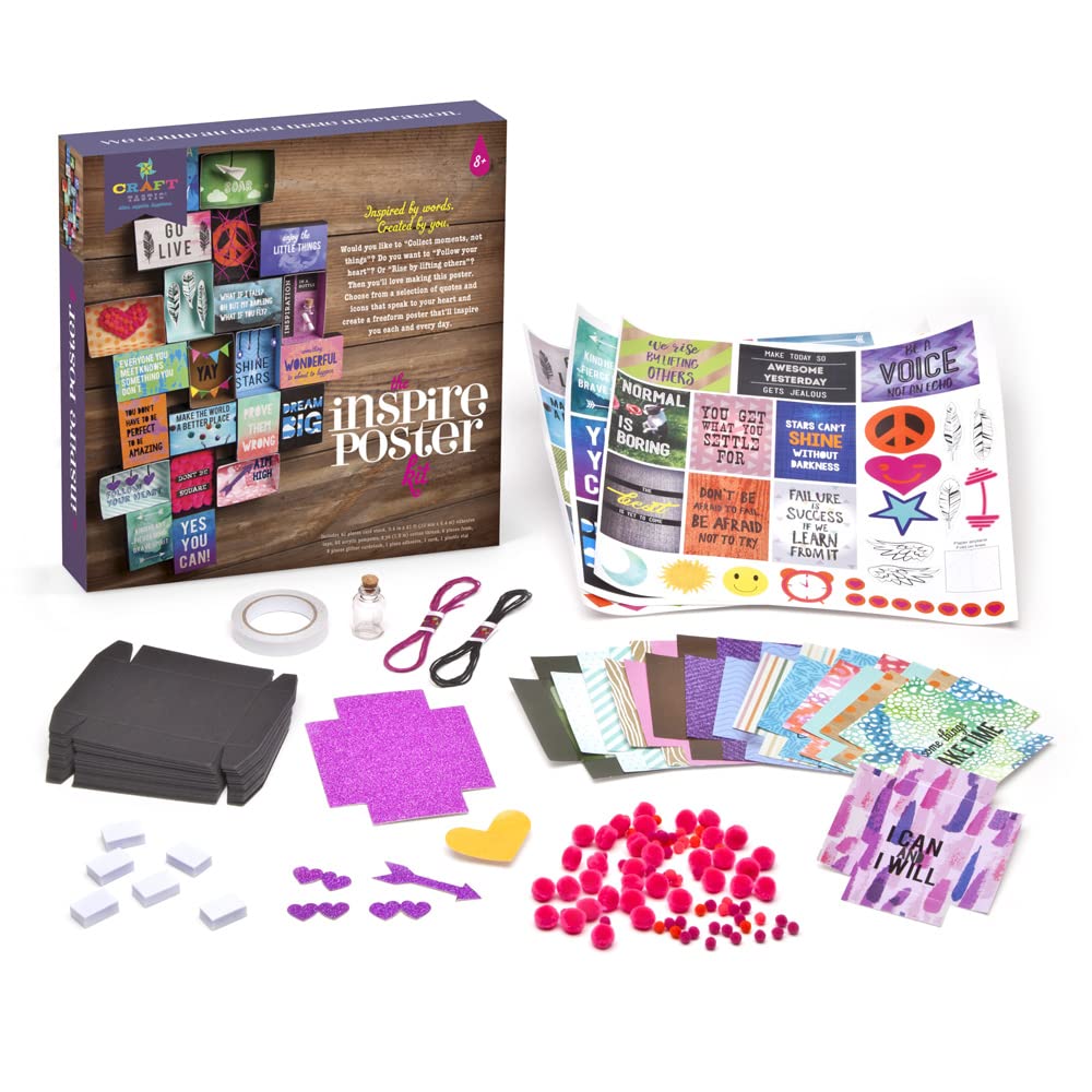 Craft-tastic - Inspire Poster Kit - Design a One-of-a-Kind Freeform Poster - Ages 8+
