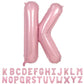 40 Inch Pink Letter Balloons, Large K Letter Balloons Foil Helium Balloon, Foil Big Single Alphabet K Balloon, Pink Letters for 