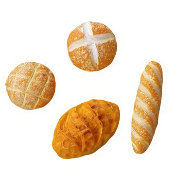 8 Pcs 1/12 Miniature Bread Set, Miniature Bread Dollhouse Decoration Accessories Resin Mix Bakery Bread Mini House Food Decorati