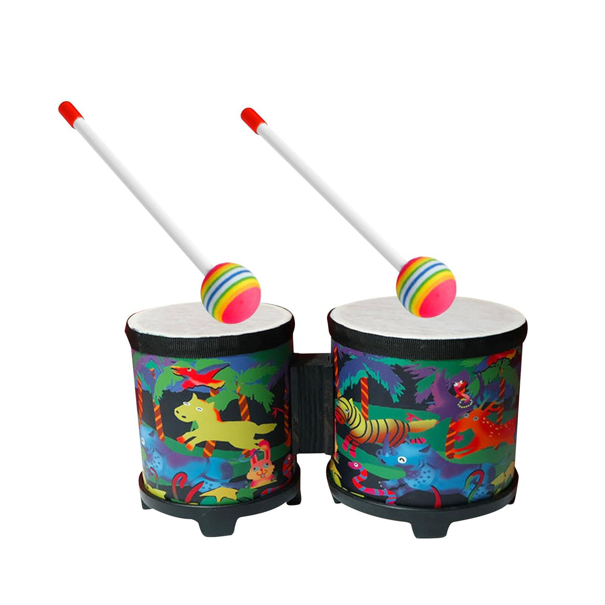 Atorse 5 And 6 Bongo Drum Set With Wood Drumsticks For Girls Boys Birthday Gift Animal