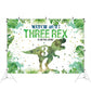 Hilioens 8  6Ft Three-Rex Birthday Backdrop For Boys Dinosaur 3Rd Birthday Green Leaf Background 3 Years Old Dinosaur Theme Part