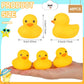 Jerify 100 Pcs Bulk LED Rubber Ducks Light up Yellow Bathtub Rubber Ducks Glow Bath Floating Toys with LED Lights Birthday Hallo