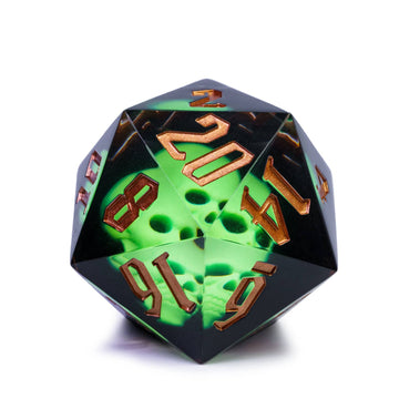 Cusdie Large D20 Dice 55Mm With Sharp Edges, D&D 20 Sided Dice, Handmade Dnd Giant D20 For Dungeons And Dragons Rpg, Table Games