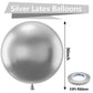 Bezente 36 Inch Metallic Silver Giant Balloons - 8 Pack Jumbo Latex for Weddings, Baby Showers, and Birthday Parties