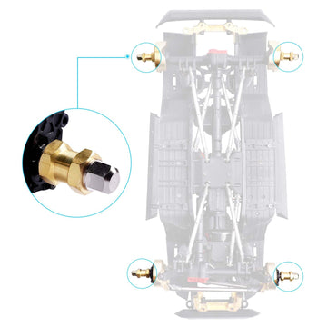 Hobbypark Rc Brass Spacers 12Mm Wheel Hex Hubs Extenders For 1/10 Rc Crawler Axial Scx10 Wheels Extension Hex Drive Adapter (20M