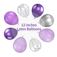 Purple And Silver Balloons, 12 Inch Purple Balloons,Silver Confetti Balloon Pastel Purple Metallic Purple Balloons,For Wedding B
