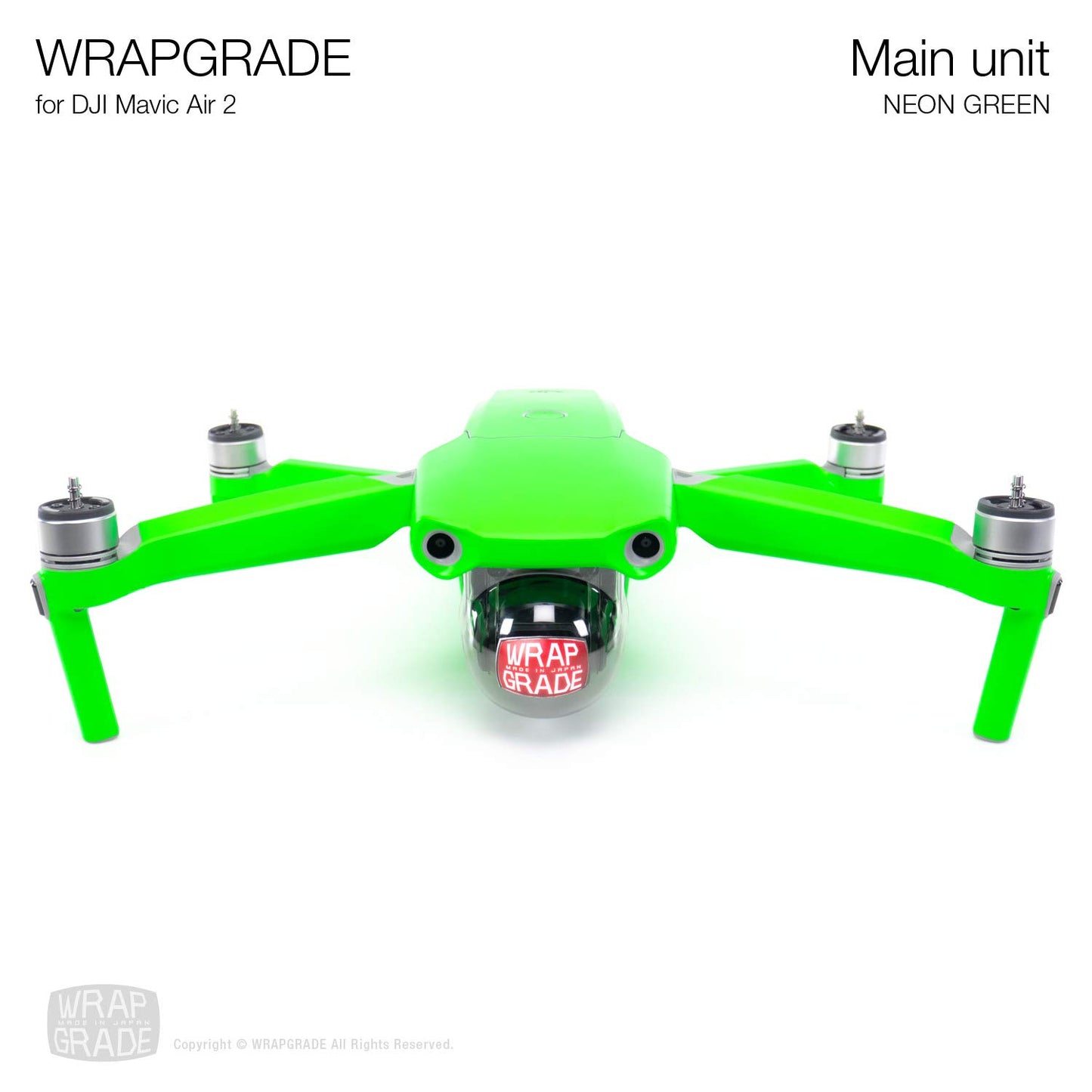 Wrapgrade Main Unit Skin Compatible With Dji Mavic Air 2 (Neon Green)