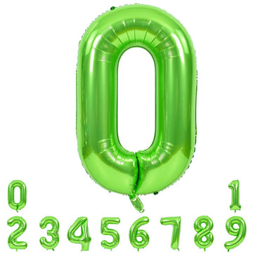 Toniful 40 Inch Large Green Numbers Balloons 0-9, Number 0 Digital 0 Helium Balloons, Foil Mylar Big Number Balloons For Birthda