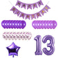 13Th Birthday Party Decorations Kit Happy Birthday Banner With Number 13 Birthday Balloons For Birthday Party Supplies 13Th Purple Birthday Party Pack