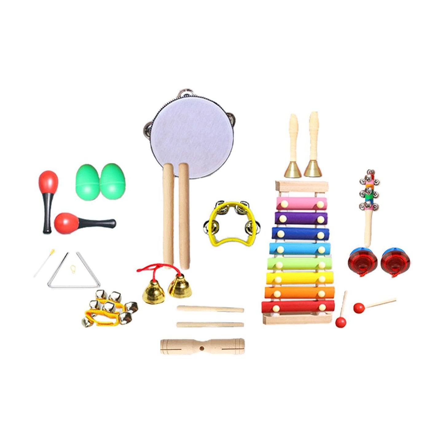 Ecomistiq20Pcs Musical Instruments Set For Kids Wooden Percussion Instrument For Baby|Toys & Hobbies|Educational|Music & Art