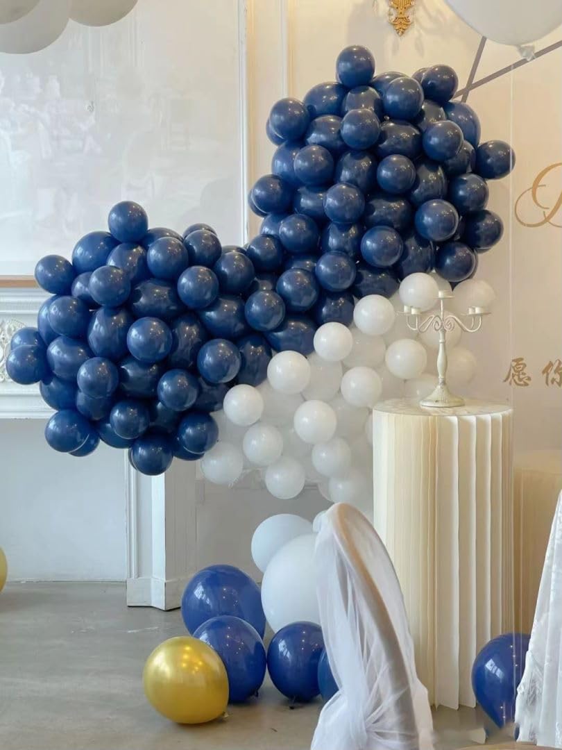 Decgol Navy Blue Balloons 100Pcs Dark Blue Latex Party Balloons Different Sizes 18 12 10 5 Inch Night Blue Balloon Garland For B