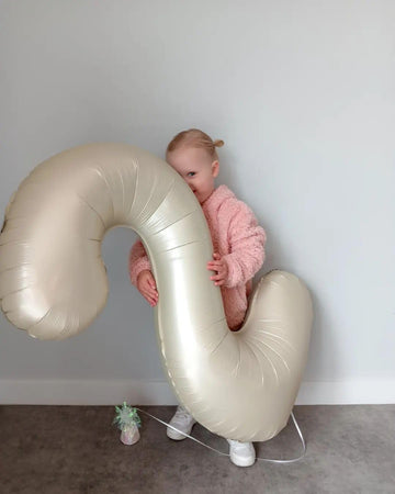Cream Number 0 Balloon 40 Inch, 0 Balloon Numberfor 10Th 20Th 30Th 40Th 50Th 60Th Birthday Decorations, Cream Party Supplies For