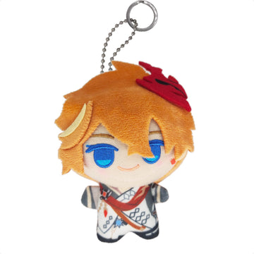 Kooliya Small Size Genshin Impact Figure Plush Doll - Tartaglia (4 Inch), Keychain Anime Figure Soft Stuffed Gift For Game Fans