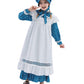 Cr Rolecos Colonial Costume Girls Prairie Pioneer Dress For Girls With Lace Pilgrim Costume Blue M Age Over 4 Years Old