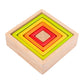 Atorse Wooden Rainbow Building Stacking Blocks Toddler Educational Toy Square