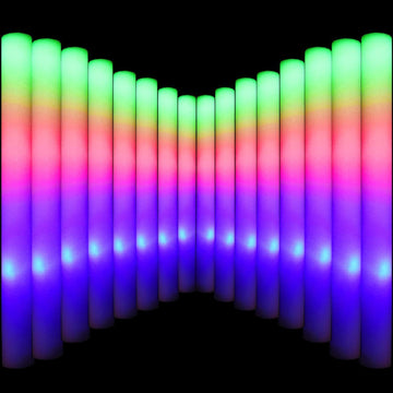 Lifbetter Light Up Glow Sticks Bulk, Led Foam Sticks In The Dark With 3 Modes Flashing Led Foam Multicolor Batons Light Up Party