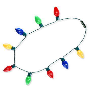 popamaz Christmas LED Light Up Bulb Necklaces, 9 LED Bulbs Necklaces with 6 Flash Modes, Holiday Necklace Costume Accessories fo