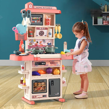 D M Mart Kids Kitchen Playset with Steam & Running Water, 42 Pcs