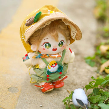 Niannyyhouse 20Cm Plush Doll Green Eyes Girl Humanoid Stuffed Body No Attribute 8' Normal Body Wearable Clothing Dress Up Gifts (A-12-With Skeleton)