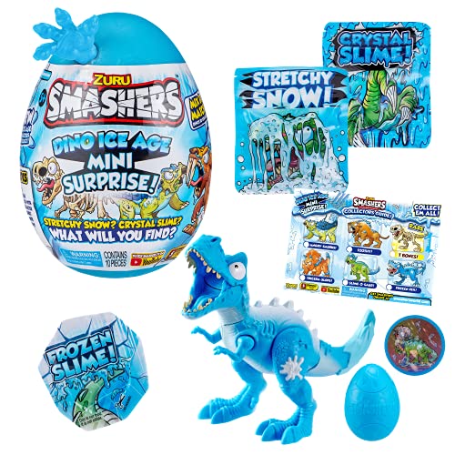 ZURU SMASHERS Mini Smashable Egg - Exclusive Dino Ice Age T-Rex - Collectible Slime Toy for Boys and Kids, Model 7456A
