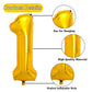 Pigetale 40 Inch Gold Large Number 1 Balloon For 1St Birthday Decoration, Giant Jumbo Self Inflating Foil Number Balloons 0-9 Fo