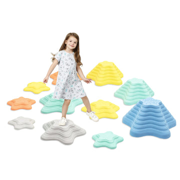 Balance Stepping Stones For Kids 11Pcs Anti-Skidding Stepping Stones Set Balance Blocks Indoor & Outdoor Kids Fitness Equipment