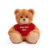 Plushland Teddy Bear 11 Inch, Stuffed Animal Personalized Gift - Great Present For Mothers Day, Valentine Day, Graduation, Birthday,Anniversary, Get Well,Christmas (Mocha Bear, Red)