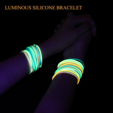 Sratte Jelly Bracelets Bulk Rainbow Glow Bracelets Multicolor Silicone Bracelet 80s Accessories Bracelets Neon Bracelets Glow in