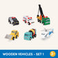 Battat - Wood Cars for Kids - 6Pc Toy Vehicle Set - Mini Rescue & Construction Vehicles - Toddler Truck Toys - 3 Years + - Woode