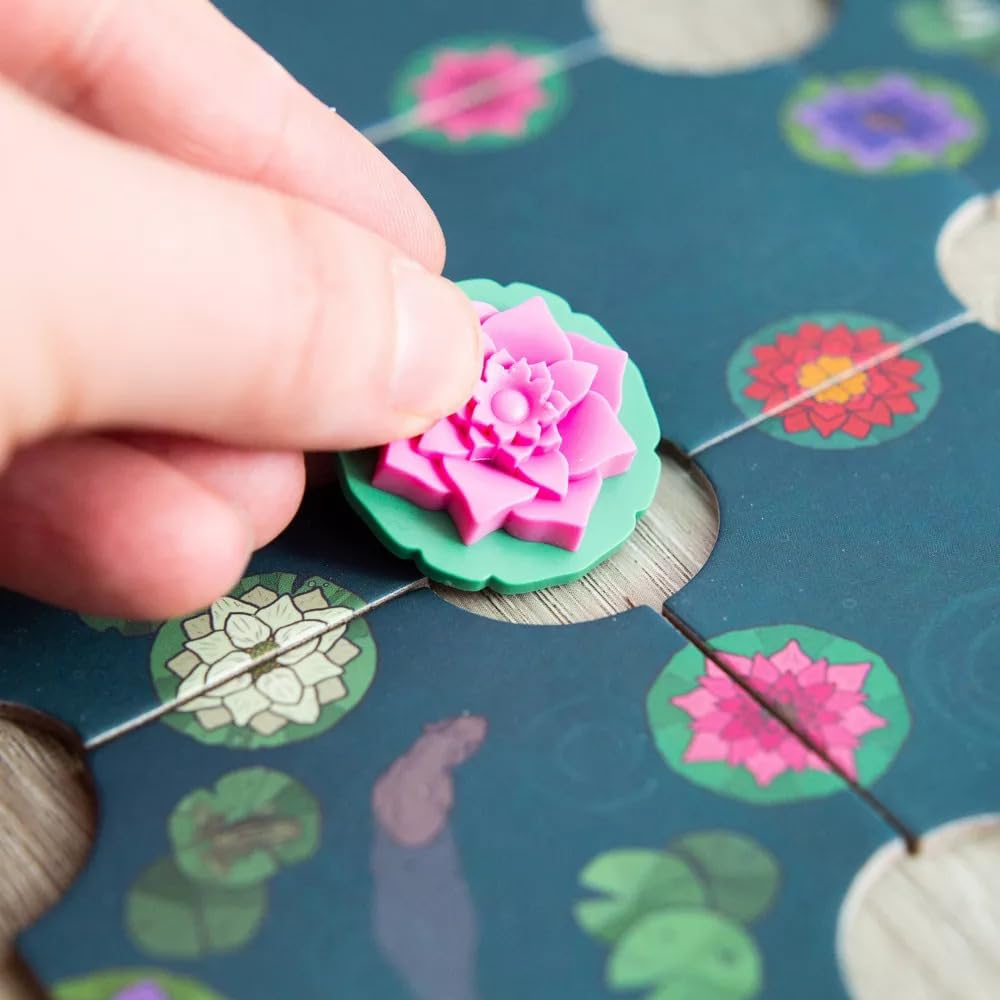 Incredible Dream A Gentle Rain Bloom Edition - Calming Tile-Laying Puzzle Game - Small Cardboard - 3D Lotus Blossoms - Family-Friendly