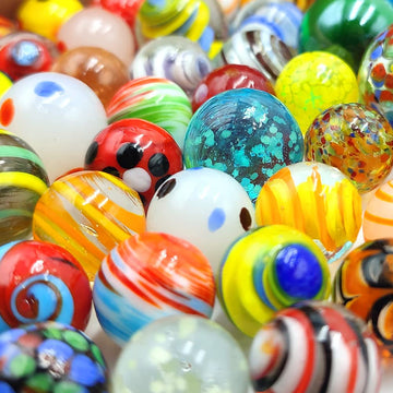 Dshmixia 71Pcs Assorted Marbles For Kids Handmade Big And Small Glass Marbles Bulk Set For Marble Game Toy Cool Colorful Marbles