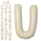 Letter Balloons Beige,40 Inch Letter U Balloons,A-Z Alphabet Name Foil Balloons,Big Single Cream Aluminum U Word Balloons Helium