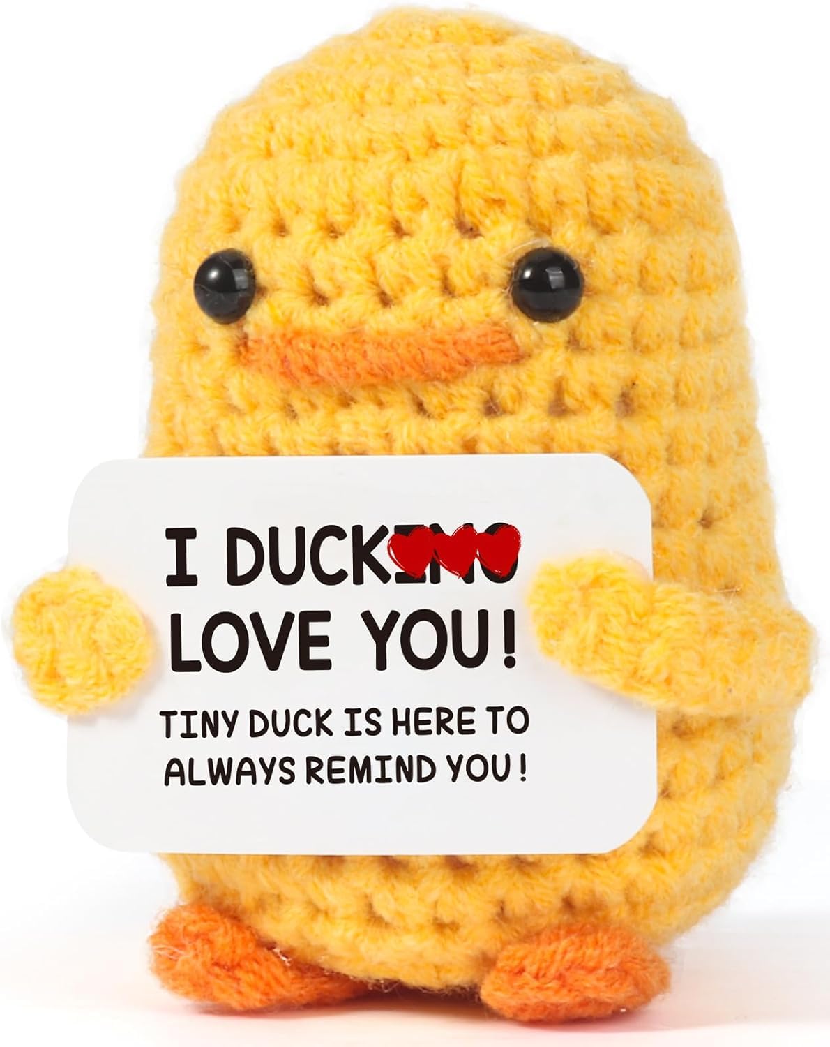 Haibeot Cute Handmade Crochet Duck Gift - 2" Yellow Animal for Her, Anniversary, Birthday, Valentine's, Christmas