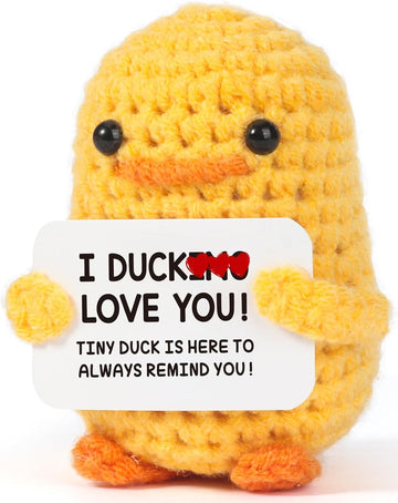 Haibeot Cute Handmade Crochet Duck Gift - 2" Yellow Animal for Her, Anniversary, Birthday, Valentine's, Christmas