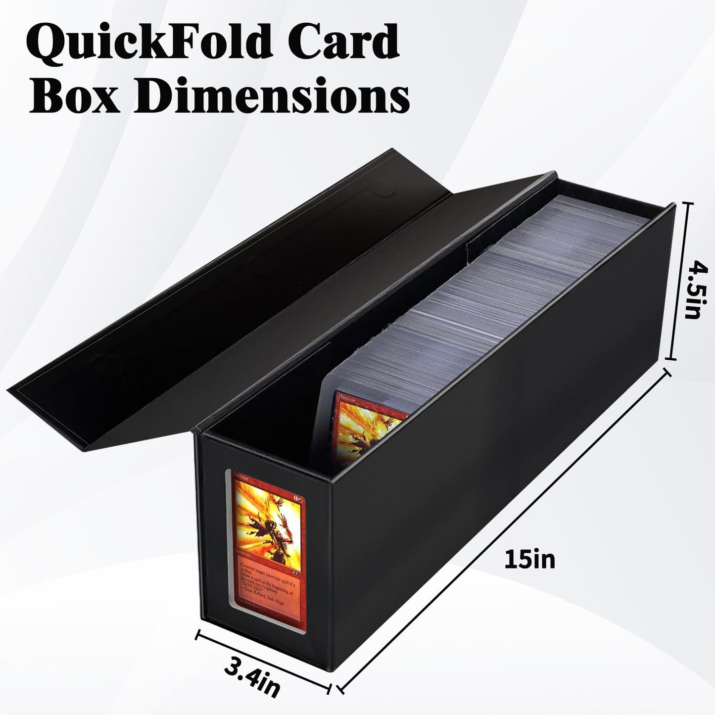 Trading Card Storage Box, Magnetic, Toploaders, Black, Bulk Boxes for Tcg, Sports, Game, Basketball, Fits 850 Sports and 1200 St