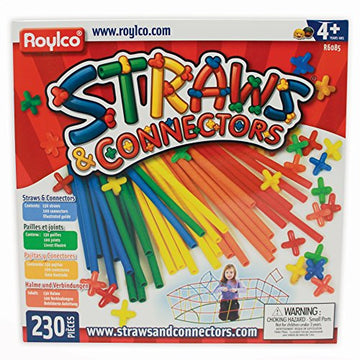 Roylco Straws And Connectors Building Kit - Pack Of 230 - Assorted Colors