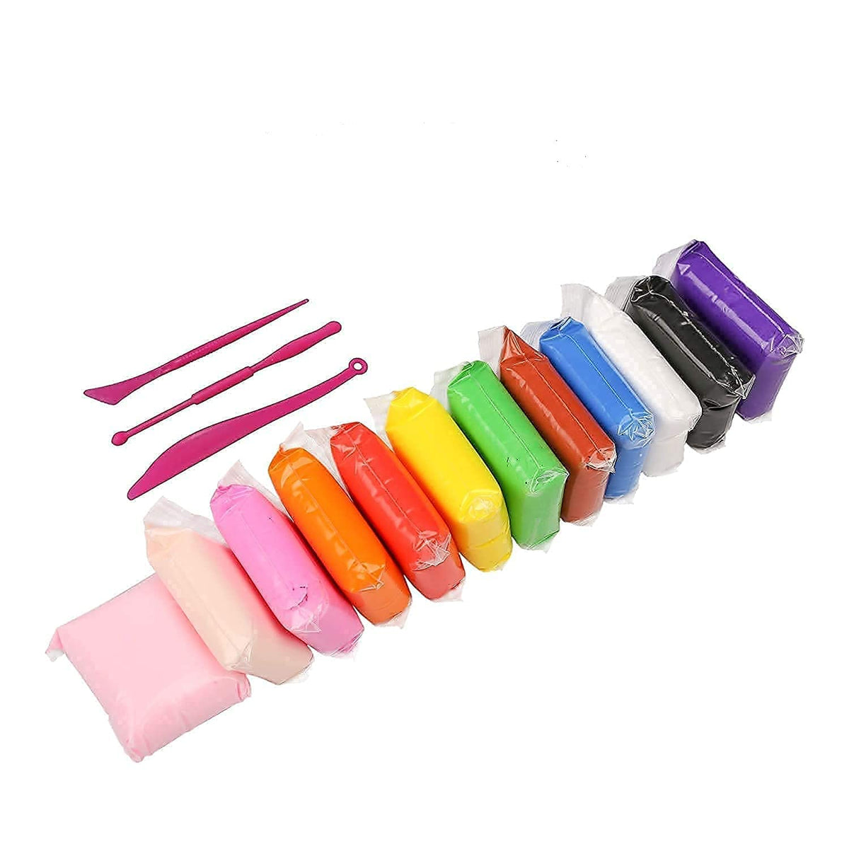 Freedy (Pack Of 12) Air Dry Clay, Colorful Children Soft Clay, Creative Art Crafts, Gifts For KidsMulti Color. NonToxic Modeli