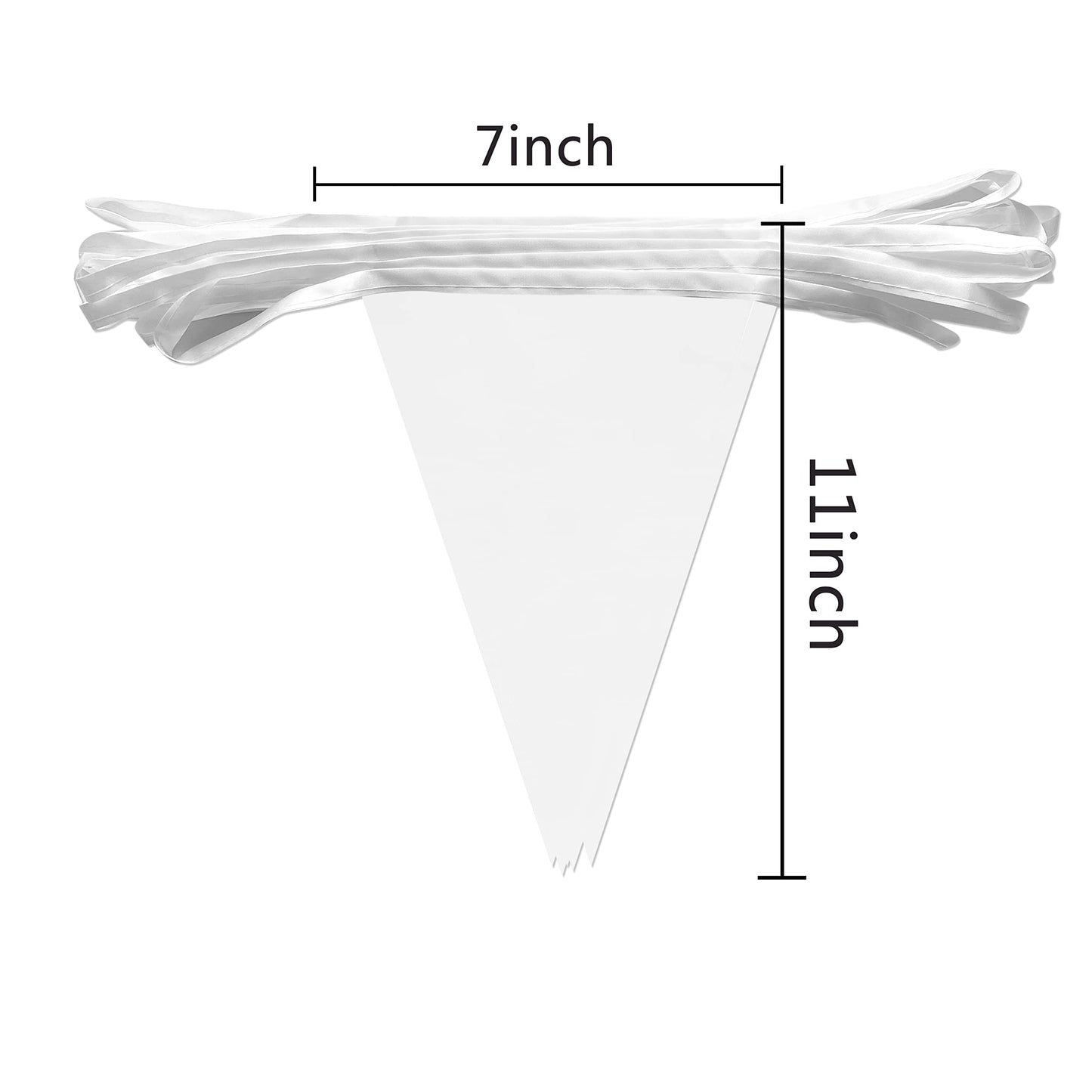 Consummate 100 Feet White Blank Pennant Banners Flags String Hanging Triangle Bunting Diy Flags For Grand Opening,Wedding,Kids B