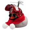 Wonuu Rubber Duck Toy Car Decoration Ornaments Dashboard Decorations Cool Glasses Duck with Propeller Helmet (Grey-Snowflake)