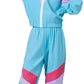 Sizgaroot 80S 90S Retro Windbreaker Set Girls Workout Costume Outfit Track Suit For Girls (Blue, 9-10 Years)