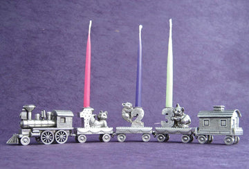 DANFORTH Birthday Train Pewter Figurine - Handcrafted - 3 Fox Size - Made in USA