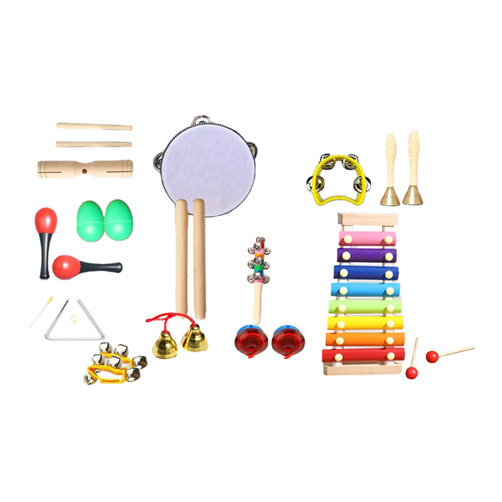 Atorse 20Pcs Musical Instruments Set For Kids Wooden Percussion Instrument For Baby