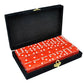 Marion Domino Double 6 Red Jumbo Tournament Professional Size With Spinners In Elegant Black Velvet Case.