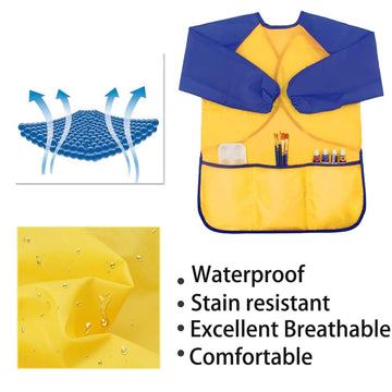 6Pcs Kids Art Smocks Toddler Smocks Waterproof Smocks For Kids Painting Colorful Children Aprons Artist Painting Smocks Long Sle