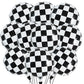 TONIFUL 18pcs Checkered Balloons 18 Inch Black and White Checkered Balloons Racing Balloons Large Checker Foil Balloons for Fast
