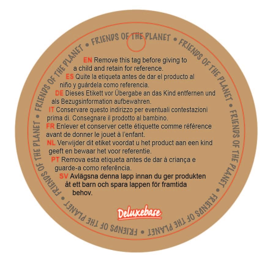 Ecobuddiez - Chimp From Deluxebase. 8-Inch Sustainable Plush Animal From Recycled Materials, Eco-Friendly Soft Stuffed Toy, Chil